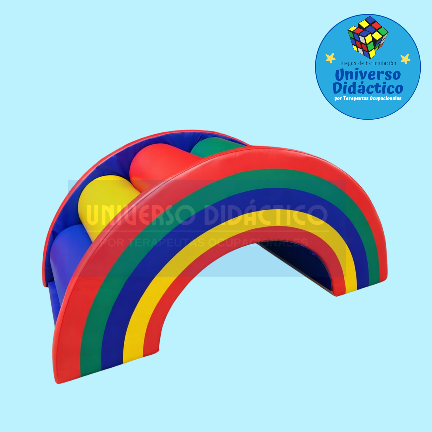 Arcoíris Multicolor con Madera